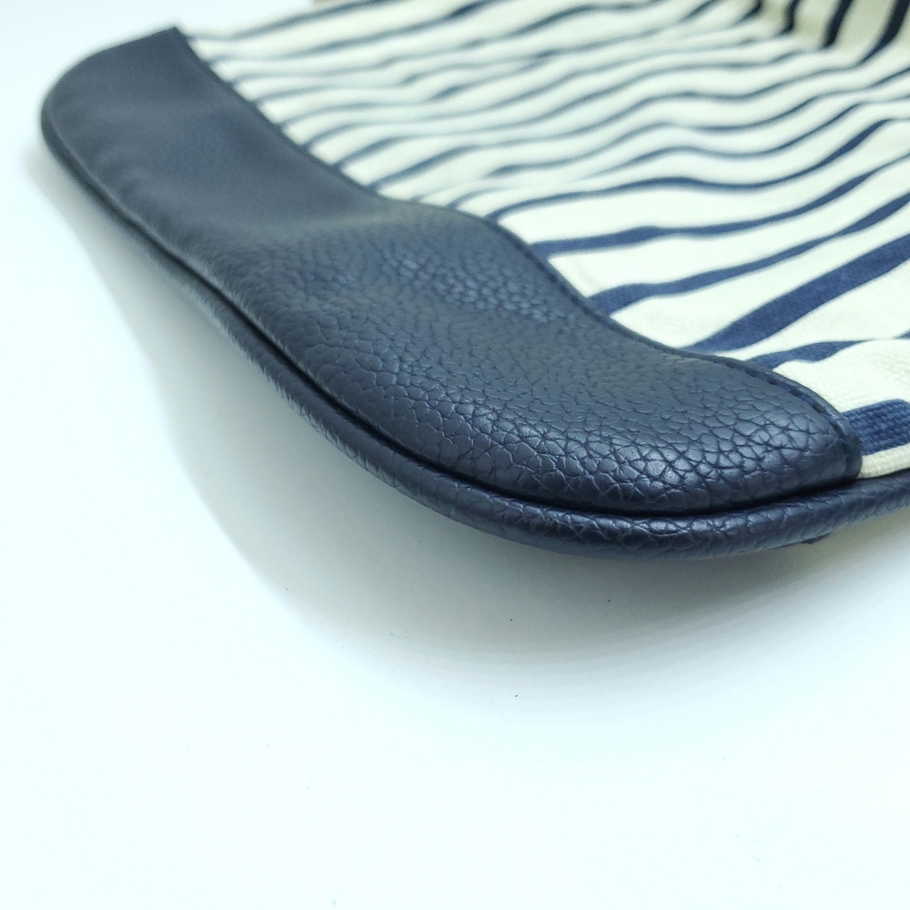 A New Day Navy Striped Canvas Messenger Bag 12”x11” - Picture 3 of 5